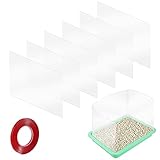 6pcs Cat Litter Box Shields, 12 x 16in Clear Cat Litter Box Splash Guard with Double Sided Tape High Sided Cat Litter Box Pee Shields for Open Top Privacy Shields (Litter Box Not Included)