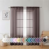 Aiyufeng Cortinas traslúcidas color chocolate de 72 pulgadas de largo, 2...