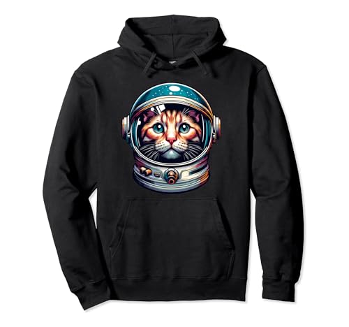 Gato astronauta con casco, espacio cósmico Sudadera con Capucha