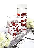 Evershine Floating Vase Filler Pearl - No Hole Assorted Size Pearl with Transparent Water Gel Beads. (Red)