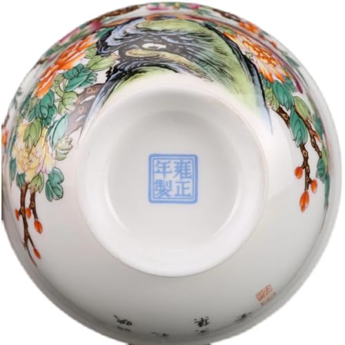 Cuenco de porcelana antigua de la dinastía Qing esmaltado con diámetro de 13 cm 7