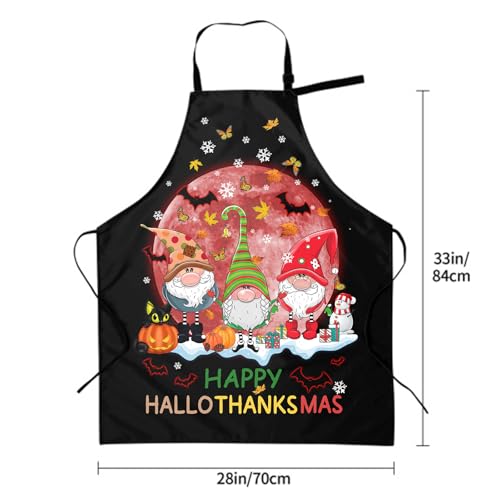 zukmvuh Aventais de Gnomos de Dia de Ação de Graças de Natal, Avental de Gnomos Feliz, Gnomos ajustá