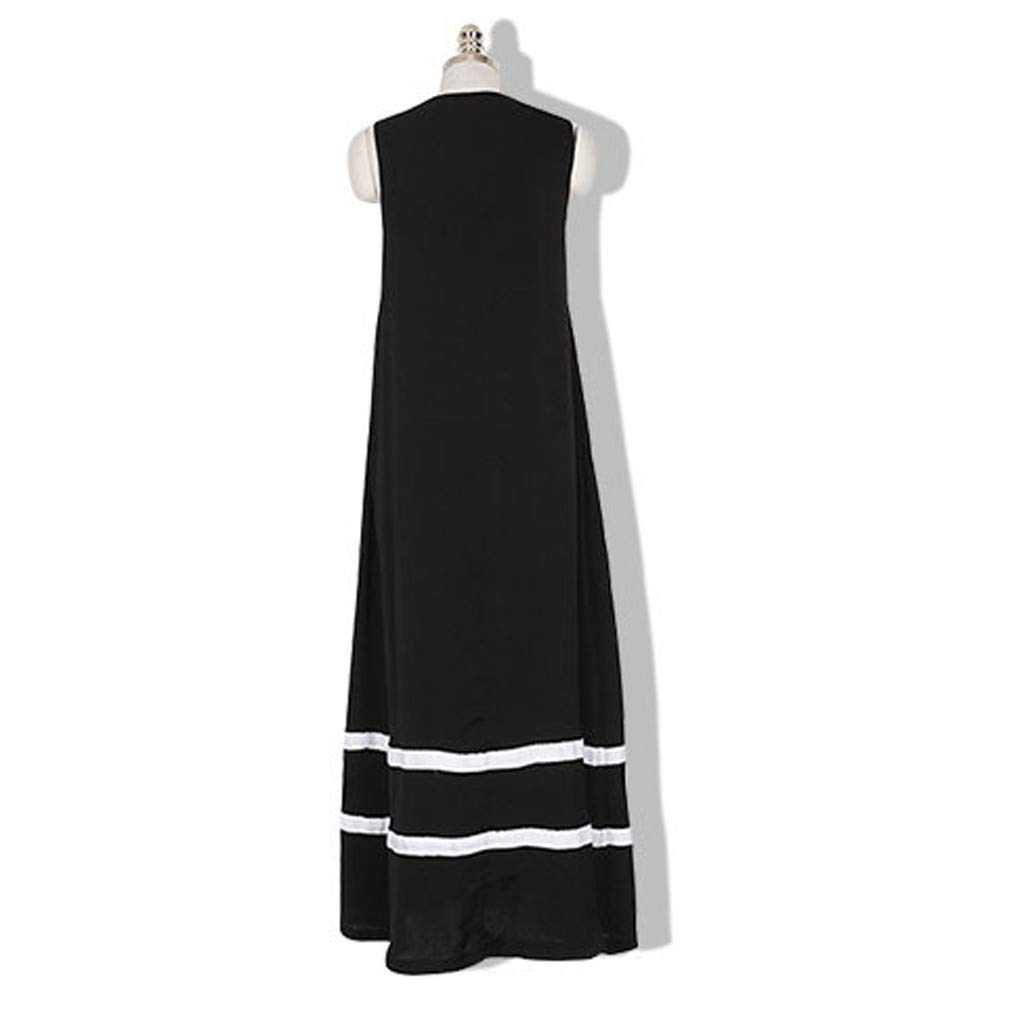 Robe Longue Plus La Taille De Mode Lâche Loisirs D'été Maxi Robe Col Rond sans Manches Robes Décontractées pour Femmes De Maternité Oversize