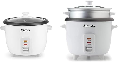 Aroma Housewares Aroma 6 tazas (cocidas) 1.5 cuartos de galón One Touch Arrocera, blanco (ARC-363NG), 6 tazas cocidas3 tazas sin cocinar1.5 cuartos