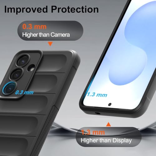 Image of ShieldTech AirGuard Series Back Cover Case for Samsung Galaxy S24 FE 5G | Microfiber Lining | Airbag Cushion Drop Protection | Silicone Cover Case | Anti Slip Grip - Black for Samsung Galaxy S24 FE