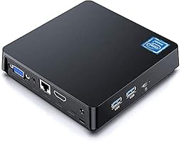 Mini-PC, Windows 10 Pro Lüfterloser Mini-Computer Intel Atom Z8350 8 GB DDR3/128 GB eMMC-Desktop-Computer Unterstützt 4K HD, HDMI+VGA-Ausgang, 2,4G/5G WiFi, Bluetooth, Gigabit Ethernet