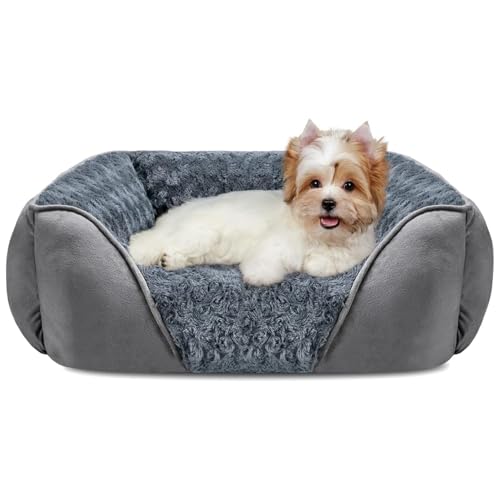 Lit pour chien petit lit rectangulaire avec coussin peluche canapé lavable - 3