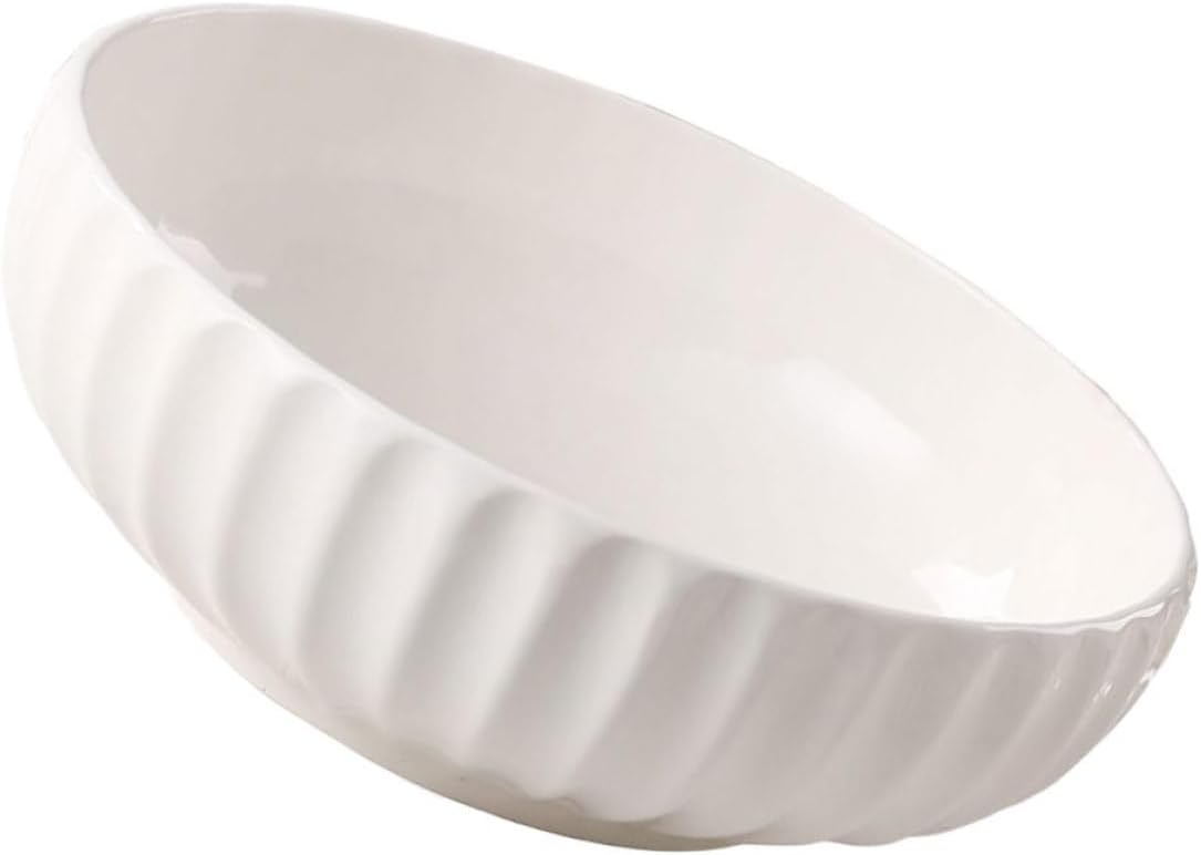 White Ceramic Pumpkin Soup Basin Halloween for Home Kitchen Serving