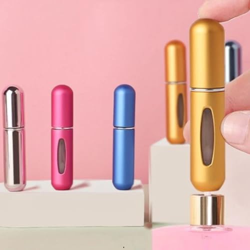 Kit de Frascos Recarregáveis para Perfume, 5ml, 3 Unidades, Cores Sortidas, Portátil para Viagem