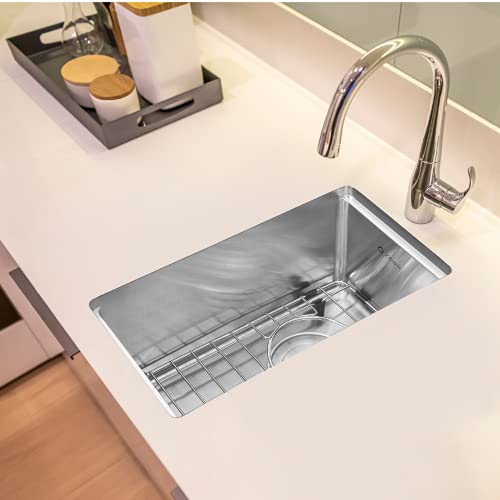 Zeek 10 Inch Workstation Stainless Steel Bar Sink Undermount With Accessories Single Bowl 16 Gauge #TOP5