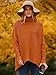 ANRABESS Women's Long Sleeve Turtle Neck Knitted Oversized Pullover Sweater High-Low Hem Rust
