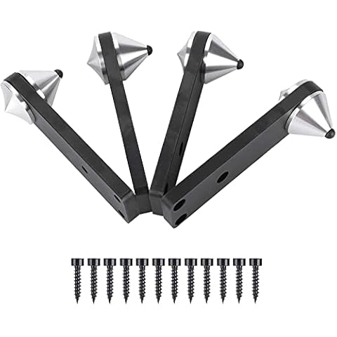 4PCS Lautsprecher Spikes Aluminium Speaker Shockproof Bracket Shocking Proof von HiFi Lautsprecher Geeignet für Bücherregale, Subwoofer, Bodentanks, Lautsprecher, Leistungsverstärker Cover