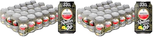 Amstel Radler 0,0 Cerveza Tostada Limon Sin Alcohol Pack lata 24 x 33cl (Paquete de 2)
