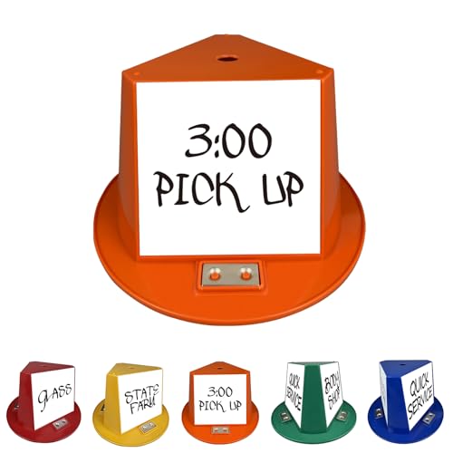 Magnetic Roof Toppers, Magnetic Car Top Hats, Set of 10 with Dry Erase Panels (Orange)