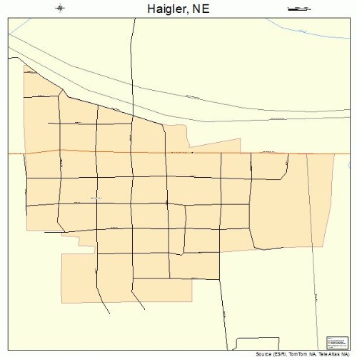 Large Street & Road Map of Haigler, Nebraska NE Printed poster size