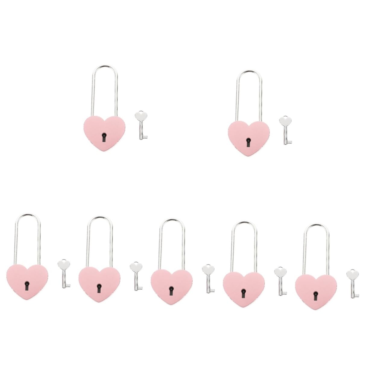 Generic 7 Pcs Love Lock Cabinet Safety Locks Small Lock with Keys Heart- Shaped Lock Gift for Tiny Locks Retro Keychain Heart Mini Padlock Miniature Zinc Alloy 100mm Pink Golden Lock