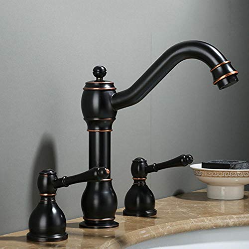 Robinet lavabo 3 trous eau chaude et froide pour vasque - 5