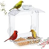 SVEDVK Clear Window Bird Feeder with Str...