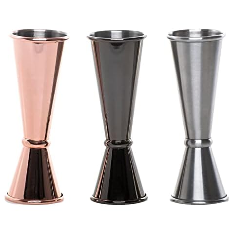 BARIANTTE Bundle Cocktail Jigger Set Bartending | Bar Jiggers with Measures Double Jigger 2 oz 1 oz | Japanese Jigger Cocktail Measuring Cup | Bartender Jiggers Shot Measures Jigger Liquor Measurer Cover