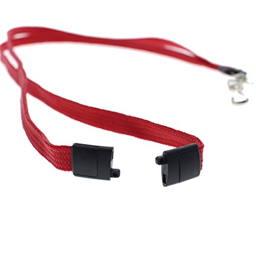 Specialist Id 25 Pack - Premium Breakaway Lanyards For Id Badges - Metal Swivel J Hook - 3/8” Wide - 36 Inch Length - Flat Woven (Red) #TOP3
