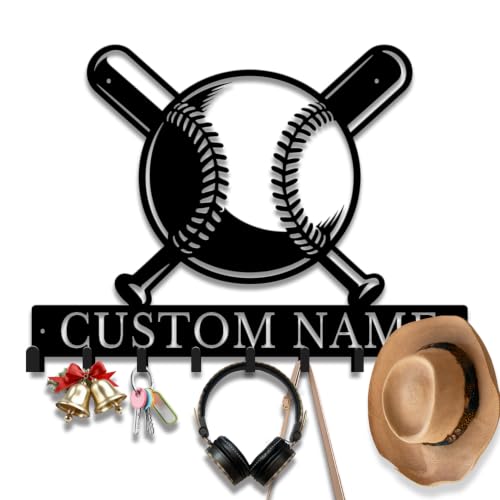 Personalized Baseball Key Holder Wall Organizer