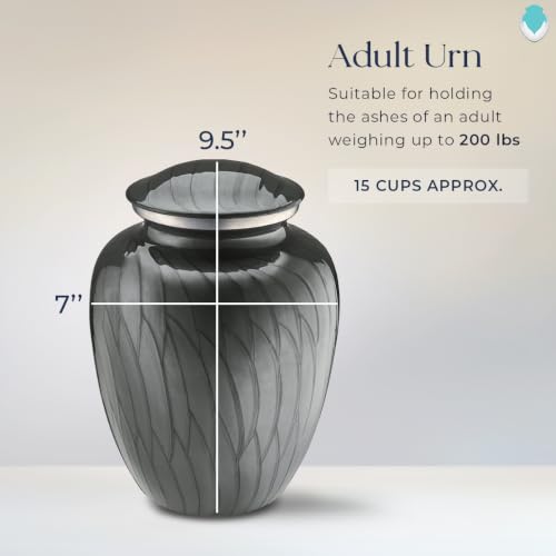 Image of Geturns Embrace Adult Custom Butterfly Cremation Urns for Human Ashes I Pearl Silver Large Funeral Urn for Female and Male I 200 lbs (Pearl Silver)