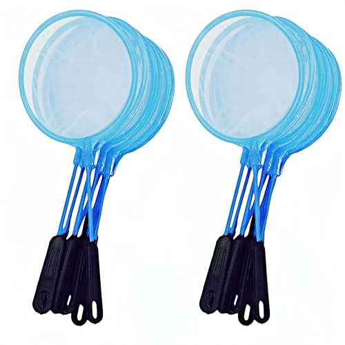 20pcs Aquarium Fish Net Cleaner Net Fish Tank Filter Nets, Brine Shrimp Sieve Fish Net High Density Mesh,Blue