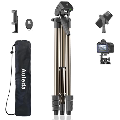 71″ Camera Tripod Aluminum Tall Tripod Stand Compatible with Canon Nikon with Wireless Remote Phone Holder and Bag Max Load 6.6 LB VT-831HYS