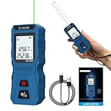 Mini Green Laser Distance Meter 262Ft – Rechargeable Digital Measuring Tool with USB Type-C, Area/Volume Modes, Max/Min, ±3mm Accuracy, Pocket-Sized Compact Design