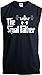 Ann Arbor T-shirt Co. The Squat Father | Funny Workout Weight Lifting Sleeveless Muscle Shirt for Men-(Adult,XL) Black