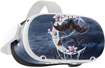 Skinit Decal Gaming Skin Compatible with Oculus Quest 2 - Sarah Richter Gothic Moon with Bats and Flowers by Sarah Richter Design