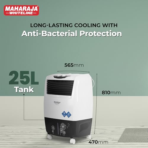 Image of Maharaja Whiteline Frost Air 25 Air Cooler | 22 Litre Anti-bacterial Water Tank | Durable Honeycomb Pads | Submersible Pump Motor | Personal Air Cooler| White and Grey | 2 Yr Warranty