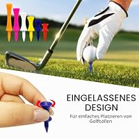 LOVMEAD Golf Tees Kunststoff Driver 39 mm Set Wert 50 Stück, Golftee Lang Plastik Blau, Premium Langlebig Abstufung Castle Tee 1-1/2" 1-3/4" 2" 2-1/4" 2-3/4" (Blau 39mm) – Ansicht 3