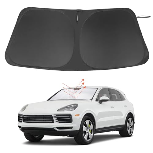 Windshield Sun Shade Custom Fit for 2019-2024 2025 2026 Porsche Cayenne Accessories Foldable...
