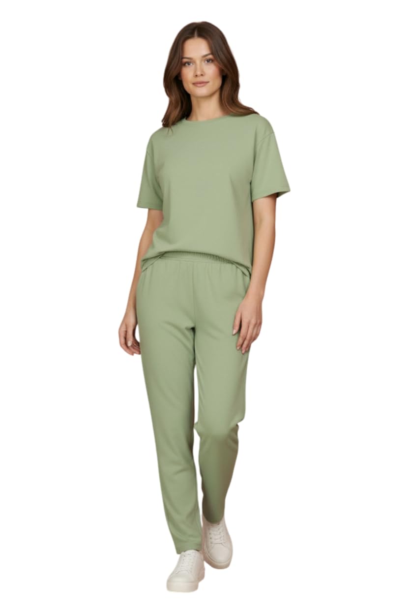dorell Women’s Poly Cotton Lounge Set – Soft Comfortable Two-Piece Outfit with Relaxed Fit, Breathable Fabric, Elastic Waist & Stretch Design for Everyday Casual Wear, Travel-picture-24