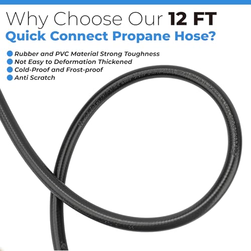 F271803 12ft Propane Heater Adapter Hose with Regulator, for Mr. Heater Big Buddy Indoor Outdoor Heater, 3/8 inch Female Quick Connect x QCC1 Propane Tank Connection, w/ 3/8" Female Flare Adapter by PalpitateC - Used condition - Image 6