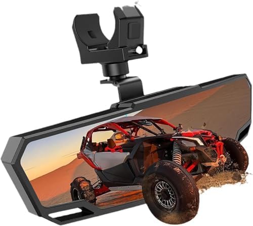 UTV Rear View Mirror Set for Kubota RTV-X 1140 Crew 2022-2026, Adjustable Side Mirrors for Utility Vehicle Roll Cage, Wide View Off Road Rearview Mirror,A Center Rear View Mirror