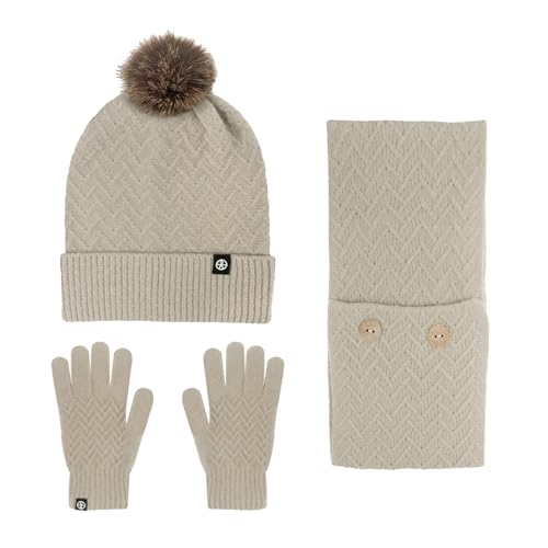 Ensemble echarpe bonnet homme doublé polaire haute densité avec gants anti-froid assortis