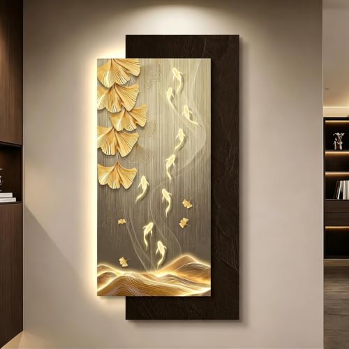 Image of ZSCNYHMT LED Wall Decor, 3D Crystal Porcelain Art Painting with Light