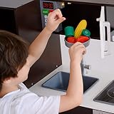 Teamson Kids Szara Drewniana Kuchnia do Zabawy Munich z Tablic? do Pisania Zasilan? Bateryjnie TD-13411A