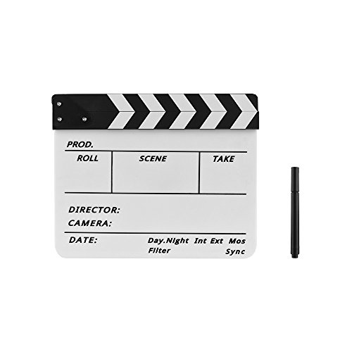 Domary Dry Erase Acrílico Diretor Filme Ripa Filme TV Corte Ação Cena Clapper Board Slate com Caneta