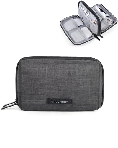 BAGSMART Kabeltasche Organizer Reisetasche für Elektronik Organizer Wasserdichte Zubehör für Handy Ladezubehör, Schwarz