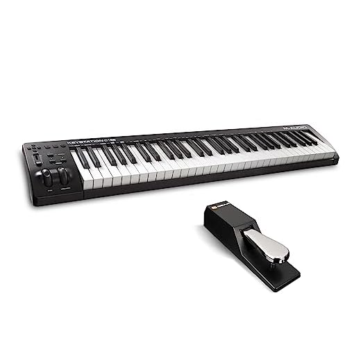 M-Audio Keystation 61MK3 + SP-2 - Teclado Controlador MIDI USB compacto de 61 teclas con controles asignables y paquete de software incluido + Pedal de sostenido universal de estilo piano
