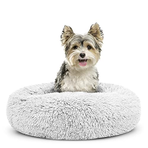 The Dog&rsquo;s Bed Calming Donut Dog Bed, Plush Faux Fur Round Cuddler Nest &ndash; CertiPUR-Certified...