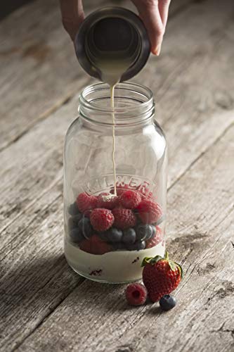 Kilner Conjunto de frascos de vidro Snack On The Go de aço inoxidável mantém os ingredientes secos s