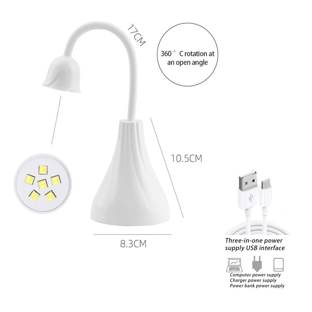 2 confezioni da 2 lampade a LED per unghie a batteria, per fototerapia, con trattamento UV, portatile, mini essiccatore per unghie, lampada professionale a LED, con timer da 60 secondi