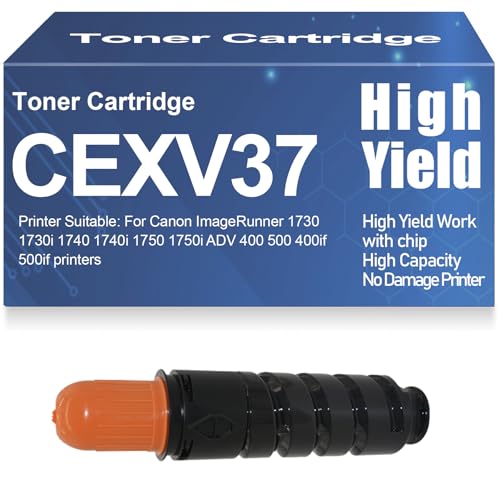 Image of High Yield C-EXV-37 Black Toner Cartridges with chip Compatible for Canon ImageRunner 1730 1730i 1740 1740i 1750 1750i ADV 400 500 400if 500if Printers,CEXV37-1PC