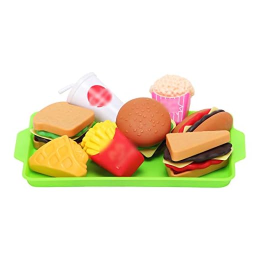 Hamburger leksak, barn lek hus leksaker diy merching hamburger franska hot dog donut set kök leksaker,Multi colored