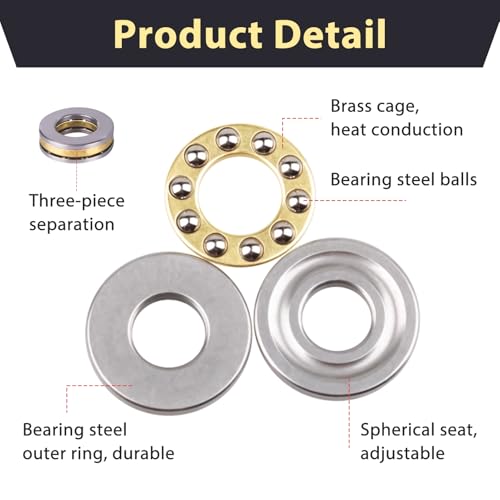 4 Stück F8-22M Axialkugellager 8x22x7 mm, Axiallager Axiale Miniatur Kugellager Unterlegscheiben Hochpräzise Druckkugellager aus Gehärtetem Lagerstahl Ideal für Maschinenbau, Modellbau Elektromotoren