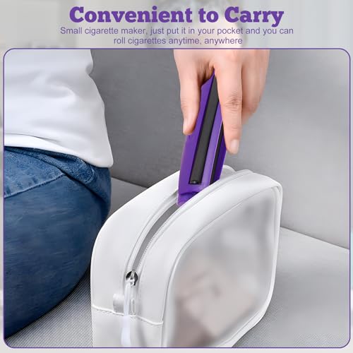 CHmiss 110 mm draagbare handmatige roller voor het rollen van sigaretten, 4 stuks hard plastic voor sigaretten, draaibank, sigaretten, rolmachine, met zwarte hoes - Afbeelding 6